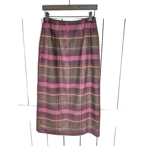 Vintage Talbots plaid wool long wrap skirt - Picture 4 of 5
